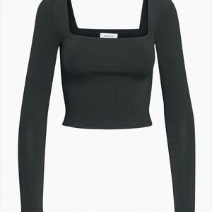 Aritzia Black Long Sleeve Crop Top